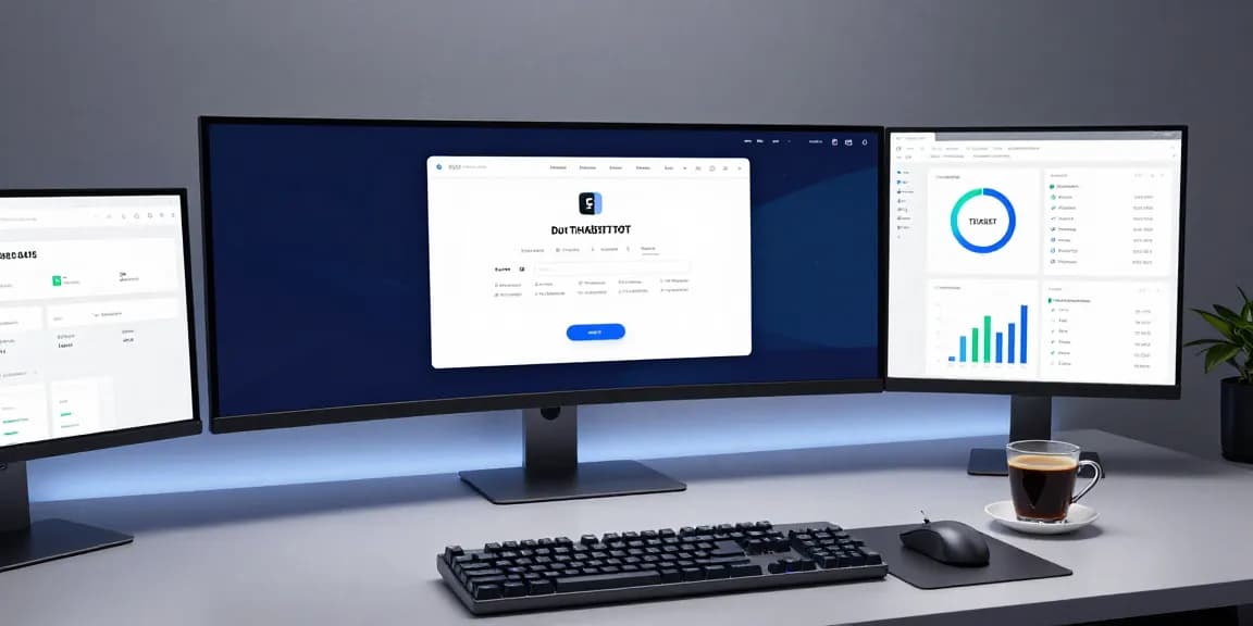 THABET software development workspace with advanced analytics dashboards and innovative SaaS solution setup.