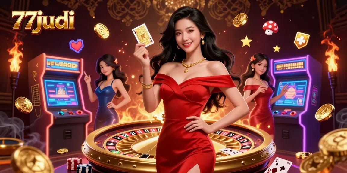 Experience thrill at 77judi with a beautiful dealer and an elegant roulette wheel.