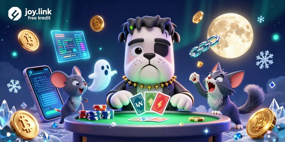 Engage your luck at joy.link free kredit with a whimsical 3D casino scene featuring lively characters.