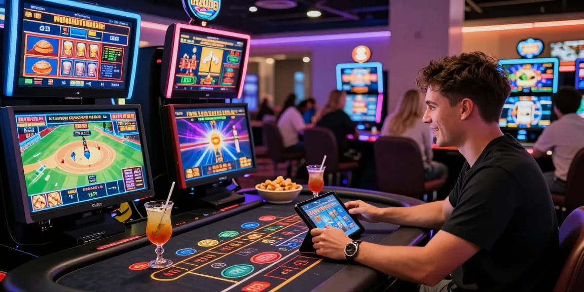 Gamer immersed in XX88 online casino experience with vibrant gaming atmosphere and live dealer interaction.