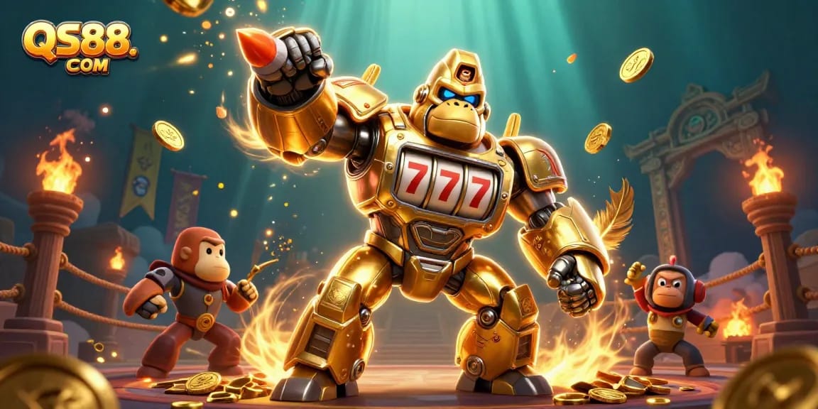 Engage in thrilling gameplay at QS88. COM with an epic golden mech and casino elements!
