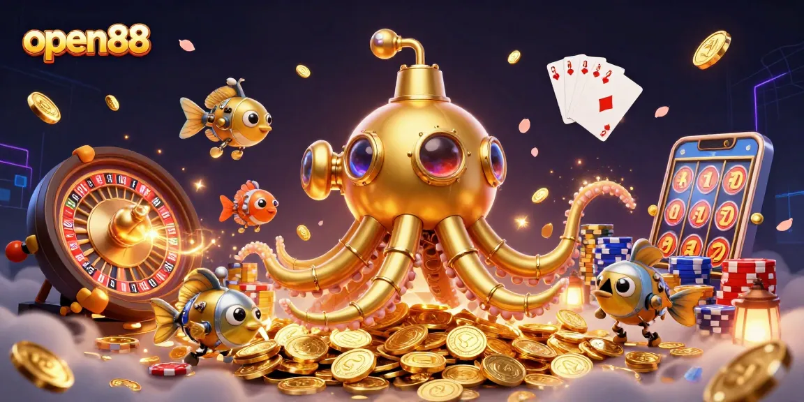 Engage with the thrilling wins at open88 as a golden kraken submarine reveals treasures in a casino adventure.