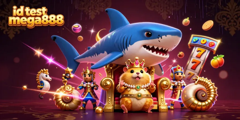 Experience the thrill of id test mega888 with a fierce hamster king and dazzling slot reels.