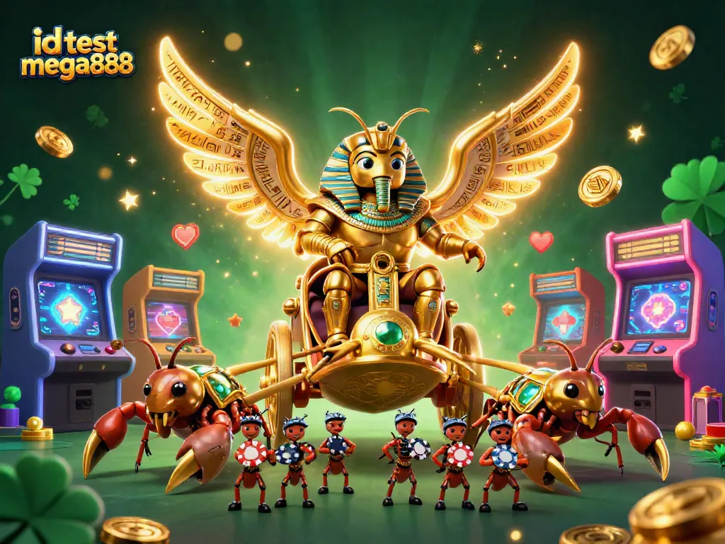 Engage with id test mega888 in a vibrant casino world filled with dynamic game elements and characters.