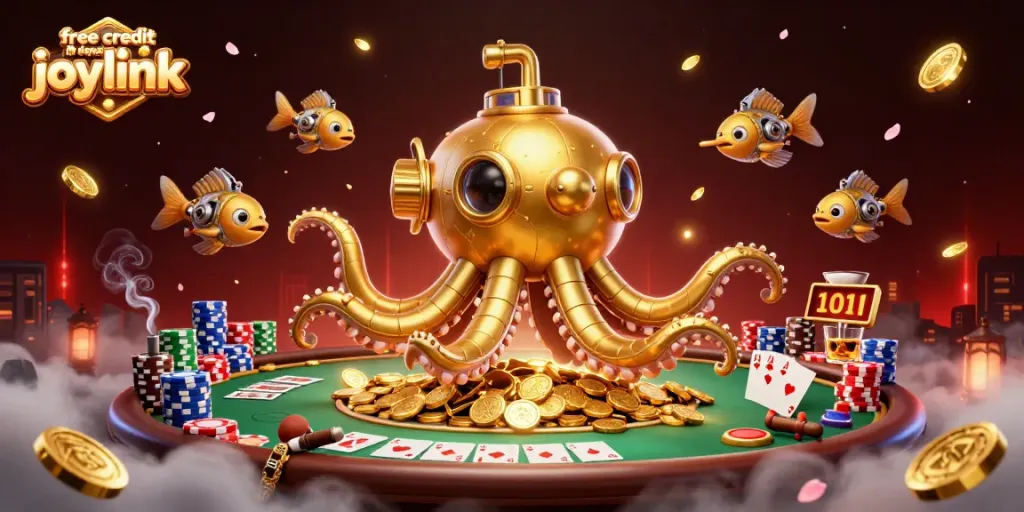 Experience the excitement of free credit no deposit joylink with a thrilling casino scene.
