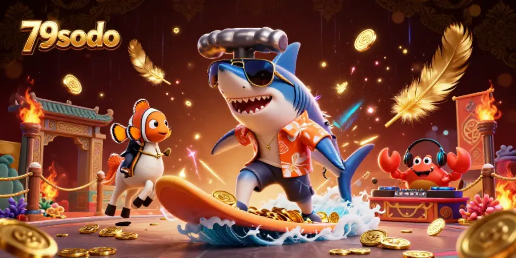 Engage in thrilling gameplay with 79sodo featuring cartoon characters amidst a rich casino scene.