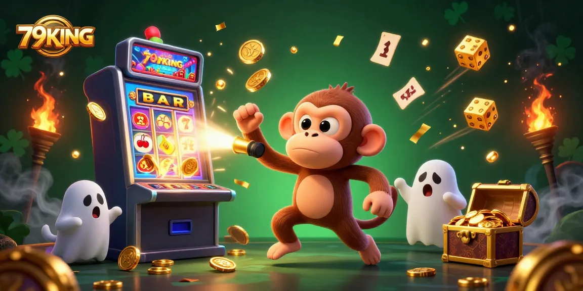 Experience thrilling wins with 79KING in a vibrant casino scene filled with golden rewards and action.