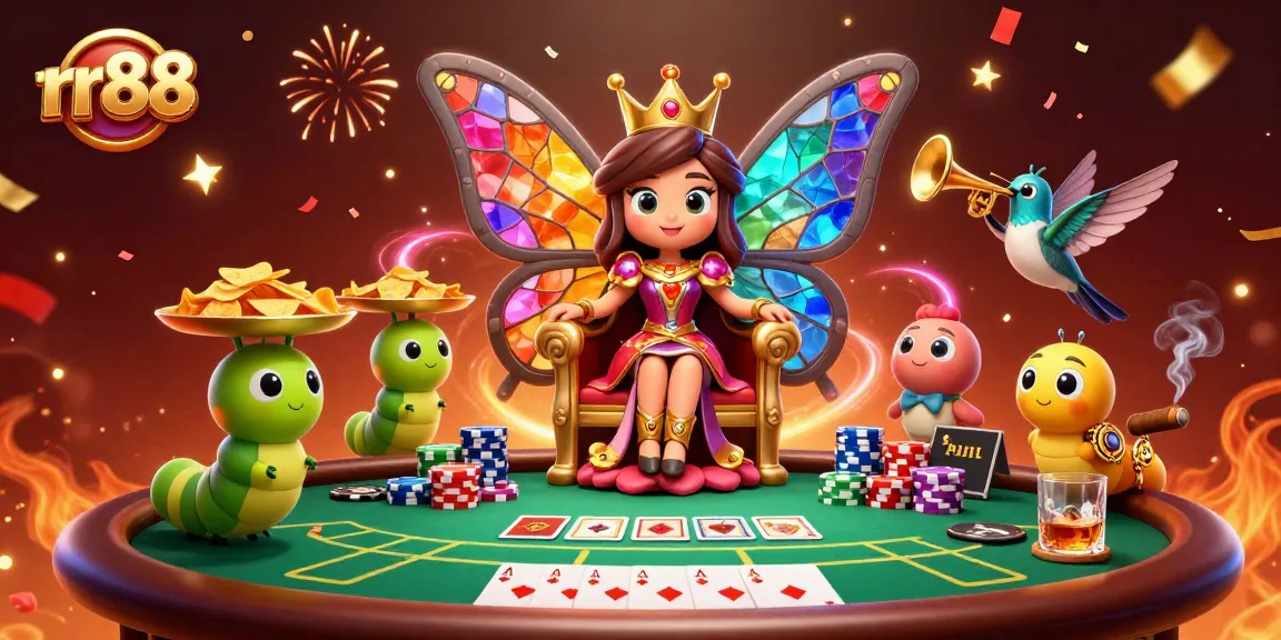 Experience exciting gaming at rr88 with a vibrant 3D casino scene filled with dazzling casino elements.