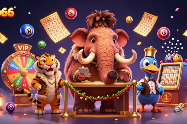 Experience the excitement of xoso66 with vibrant lottery elements, welcoming characters, and a thrilling atmosphere.