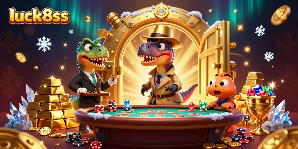 Injecting luck8ss into the excitement of poker with a velociraptor and stegosaurus.