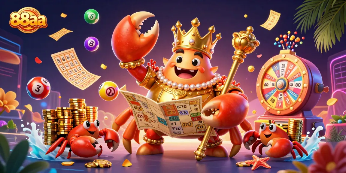 Engage with the 88aa online experience featuring a golden crab emperor and vibrant game elements.