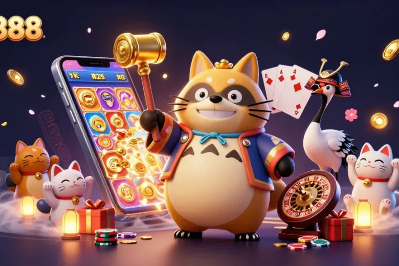 Experience excitement and winning potential at ao888 with vibrant gambling elements and dynamic characters.