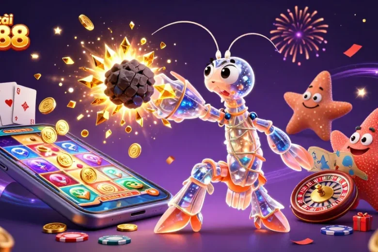 Experience thrilling plays at nhà cái Sin88 with vibrant casino games illustrated in an epic 3D scene.